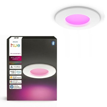 Philips - Plafonnier encastré pour salle de bains LED RGBW dimmable Hue SLIM LED/8,3W/230V 1000-20000K blanc IP44