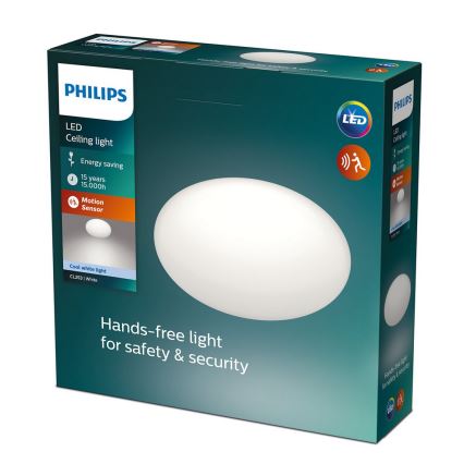 Philips - Plafonnier avec détecteur de mouvement, LED/12W/230V 4000K