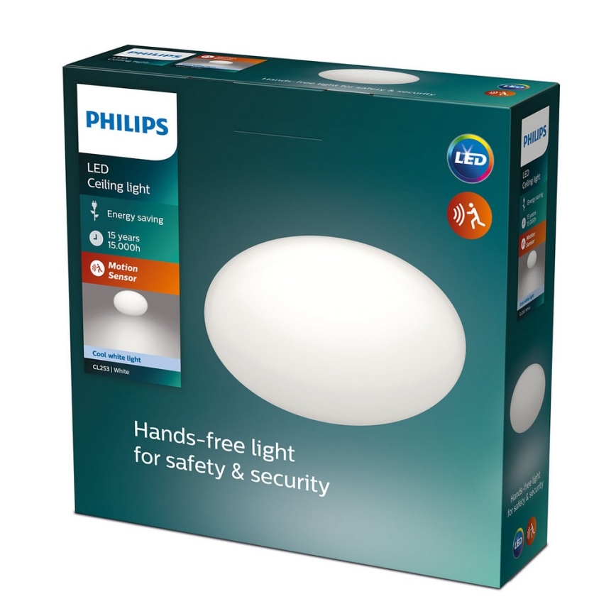 Philips - Plafonnier avec détecteur de mouvement, LED/12W/230V 4000K