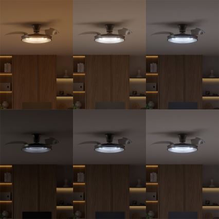 Philips - Plafonnier LED dimmable avec ventilateur ATLAS LED/35W/230V chrome mat + télécommande