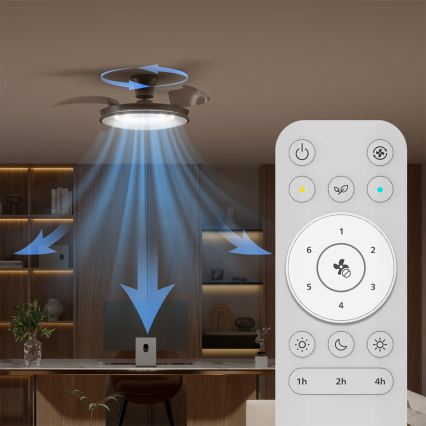 Philips - Plafonnier LED dimmable avec ventilateur ATLAS LED/35W/230V chrome mat + télécommande