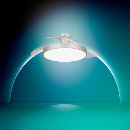 Philips - Plafonnier LED dimmable avec ventilateur ATLAS LED/35W/230V chrome mat + télécommande