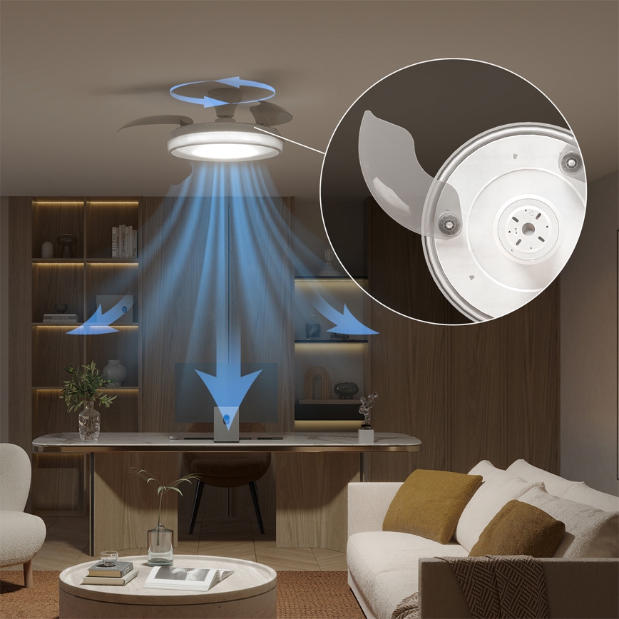 Philips - Plafonnier LED dimmable avec ventilateur BLISS LED/35W/230V blanc + télécommande
