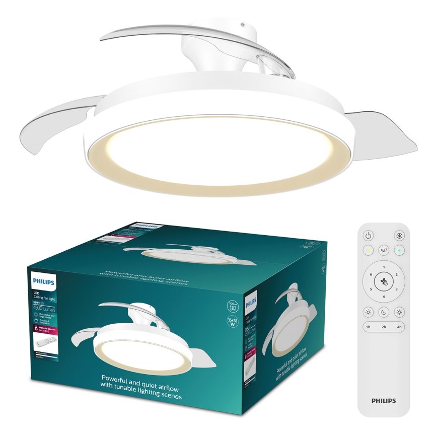 Philips - Plafonnier LED dimmable avec ventilateur BLISS LED/35W/230V doré + télécommande