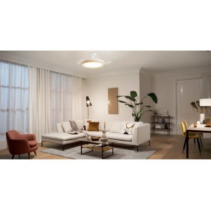 Philips - Plafonnier LED dimmable avec ventilateur BLISS LED/35W/230V brun + télécommande