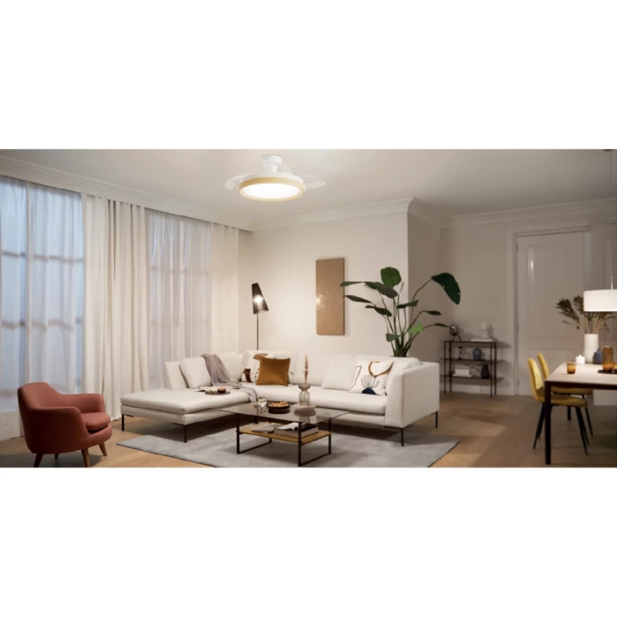 Philips - Plafonnier LED dimmable avec ventilateur BLISS LED/35W/230V brun + télécommande