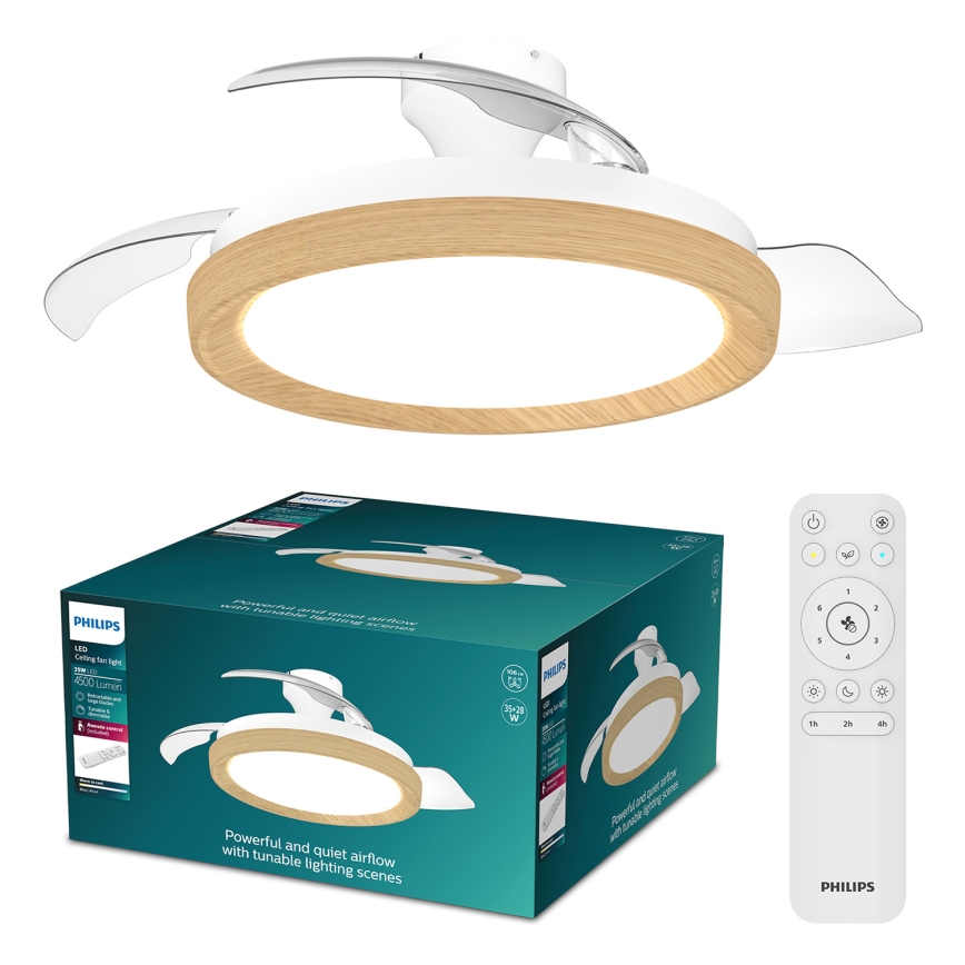 Philips - Plafonnier LED dimmable avec ventilateur BLISS LED/35W/230V brun + télécommande