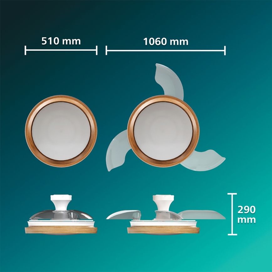 Philips - Plafonnier LED dimmable avec ventilateur BLISS LED/35W/230V brun + télécommande