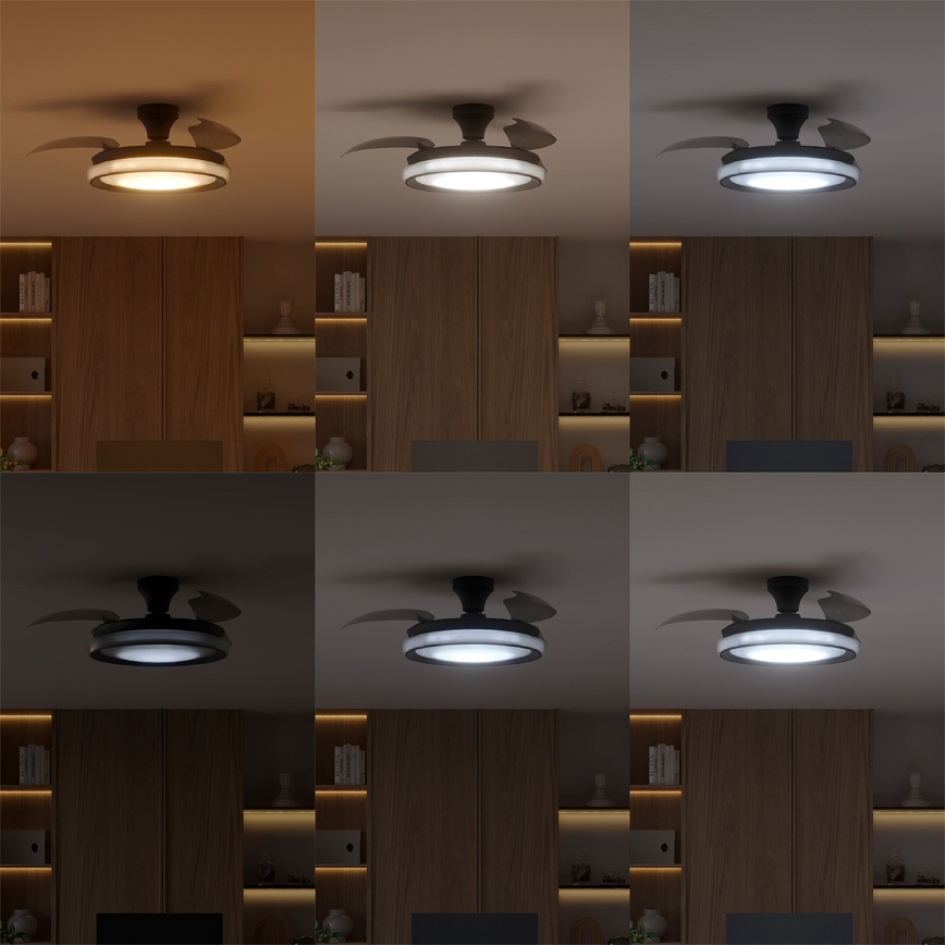 Philips - Plafonnier avec ventilateur LED dimmable BLISS LED/35W/230V noir + télécommande