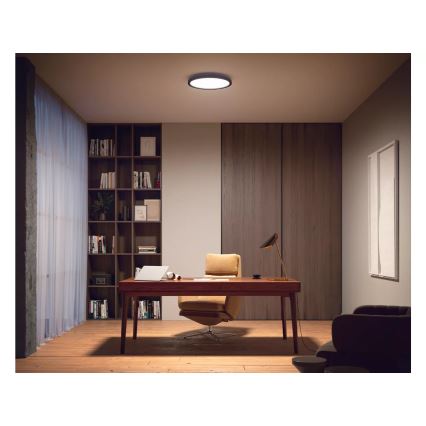 Philips - Plafonnier LED dimmable Hue AURELLE LED/21W/230V 2200-6500K Ø 39,5 cm noir