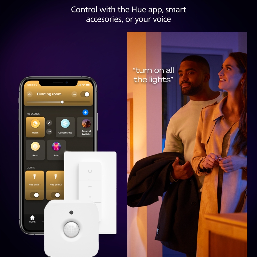 Philips - Plafonnier LED dimmable Hue AURELLE LED/21W/230V 2200-6500K Ø 39,5 cm noir