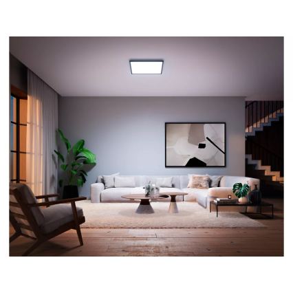 Philips - Plafonnier LED dimmable Hue AURELLE LED/39W/230V 2200-6500K 60x60 cm noir