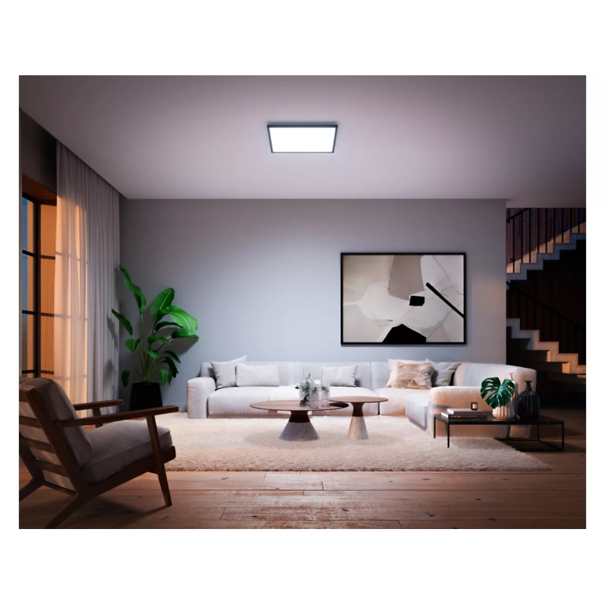 Philips - Plafonnier LED dimmable Hue AURELLE LED/39W/230V 2200-6500K 60x60 cm noir