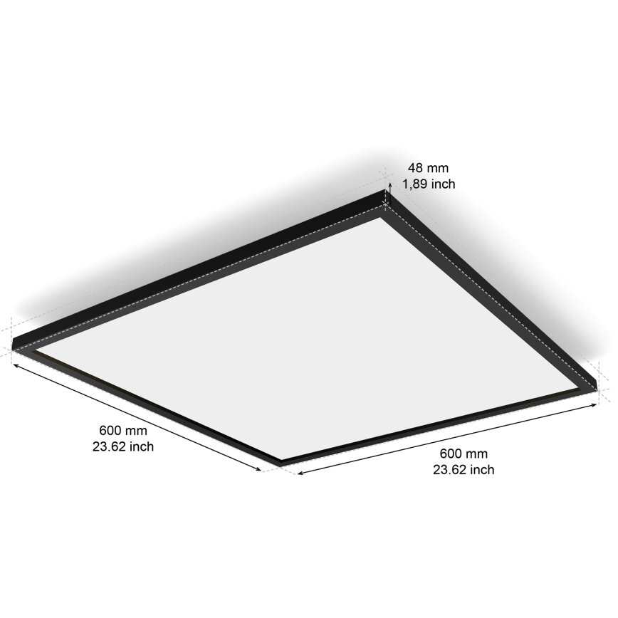 Philips - Plafonnier LED dimmable Hue AURELLE LED/39W/230V 2200-6500K 60x60 cm noir