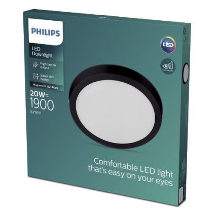 Philips - Plafonnier LED/20W/230V 2700K noir