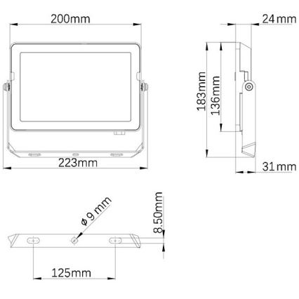 Philips - Projecteur d'extérieur LED PROJECTLINE LED/150W/230V IP65 4000K
