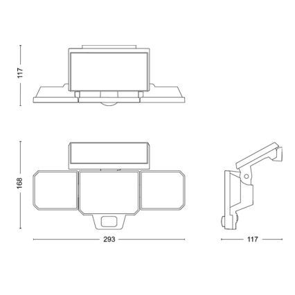 Philips -  Projecteur mural solaire avec détecteur NYSIL 3xLED/8,7W/3,7V IP65