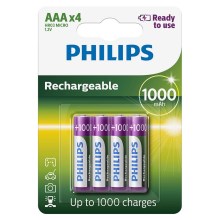 Philips R03B4RTU10/10 - 4 pc Pile rechargeable AAA MULTILIFE NiMH/1,2V/1000 mAh