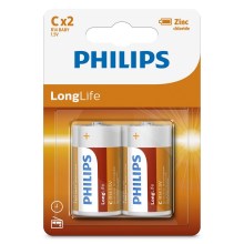 Philips R14L2B/10 - x2 Pile au chlorure de zinc C LONGLIFE 1,5V