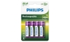 Philips R6B4B260/10 - 4 pc Pile rechargeable AA MULTILIFE NiMH/1,2V/2600 mAh