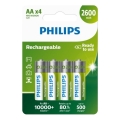 Philips R6B4B260/10 - 4 pcs Pile rechargeable AA NiMH/1,2V/2600 mAh
