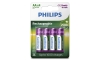 Philips R6B4RTU25/10 - 4 pc Pile rechargeable AA MULTILIFE NiMH/1,2V/2500 mAh