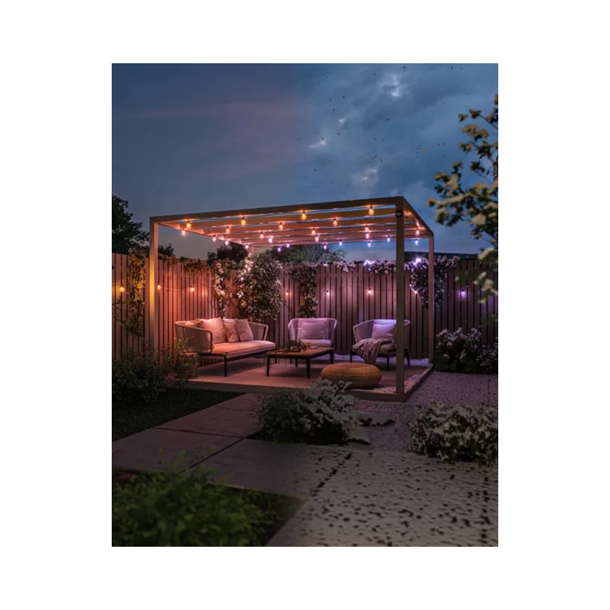 Philips - Guirlande d'extérieur extensible et dimmable à LED RGBW Hue FESTAVIA 20xLED 14m IP65