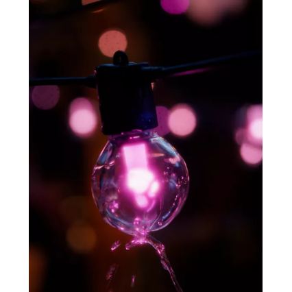 Philips - Guirlande d'extérieur extensible et dimmable à LED RGBW Hue FESTAVIA 20xLED 14m IP65