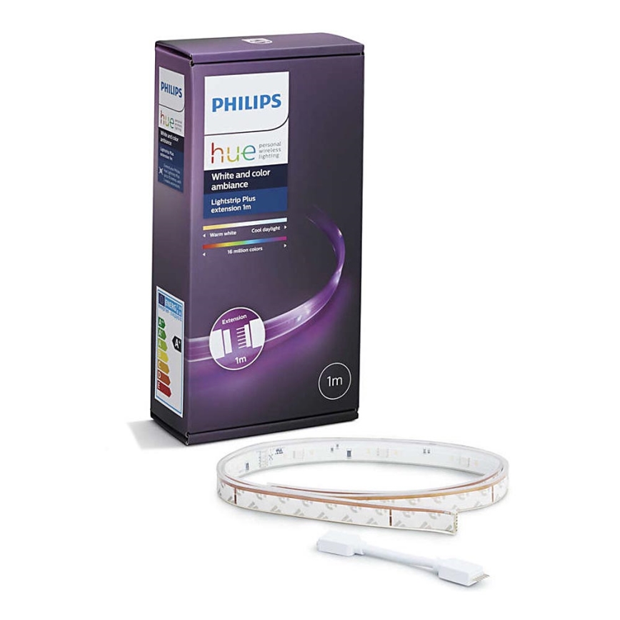 Philips - Ruban LED RGB à intensité variable Hue LIGHTSTRIP extension 1m