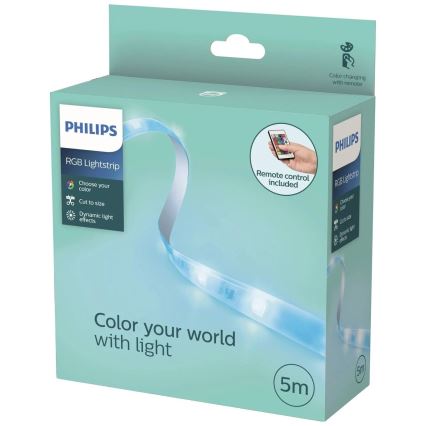 Philips - Ruban LED RGBW dimmable 5 m LED/12W/230V + télécommande