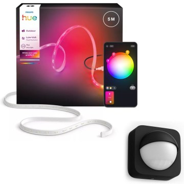 Philips - Ruban LED RGBW d'extérieur dimmable Hue FLUX 5 m LED/30 W/230 V 2200–6500 K IP67 + capteur de mouvement