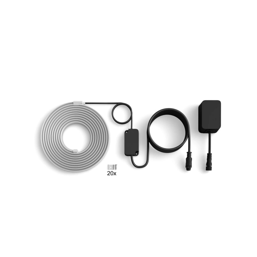 Philips - Ruban LED RGBW d'extérieur dimmable Hue FLUX 5 m, 30 W, 230 V, 2200–6500 K, IP67