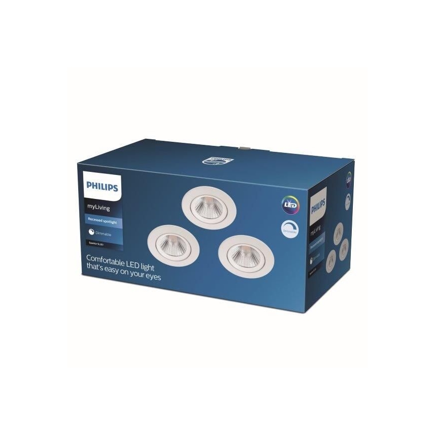Philips - SET 3x Spot à intensité variable LED encastrable  LED/5,5W/230V 2700K