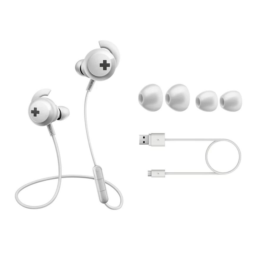 Philips SHB4305WT/00 - Écouteurs Bluetooth avec micro blanc