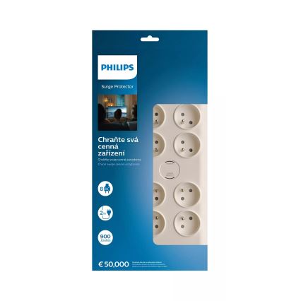 Philips SPN7080WA/60 - Protection contre les surtensions 8Z 2m blanc
