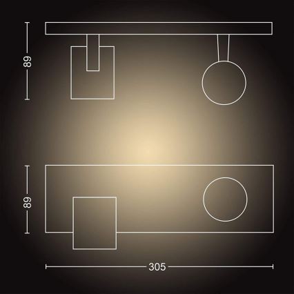Philips - Spot à intensité variable LED Hue RUNNER 2xGU10/4,2W/230V 2200-6500K + télécommande blanc