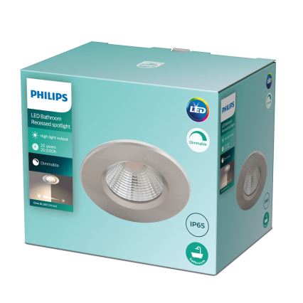 Philips - Spot à intensité variable LED salle de bain LED/5,5W/230V 2700K IP65