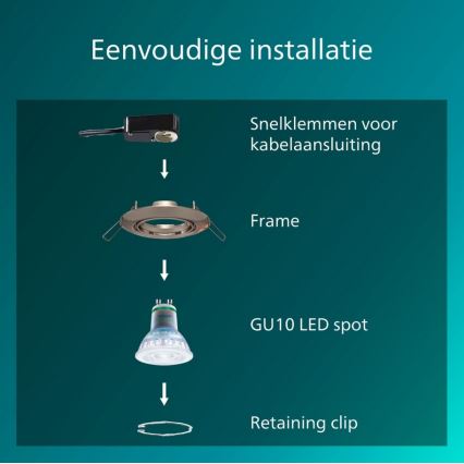 Philips - Spot encastrable PERIDOT 1xGU10/7W/230V argenté