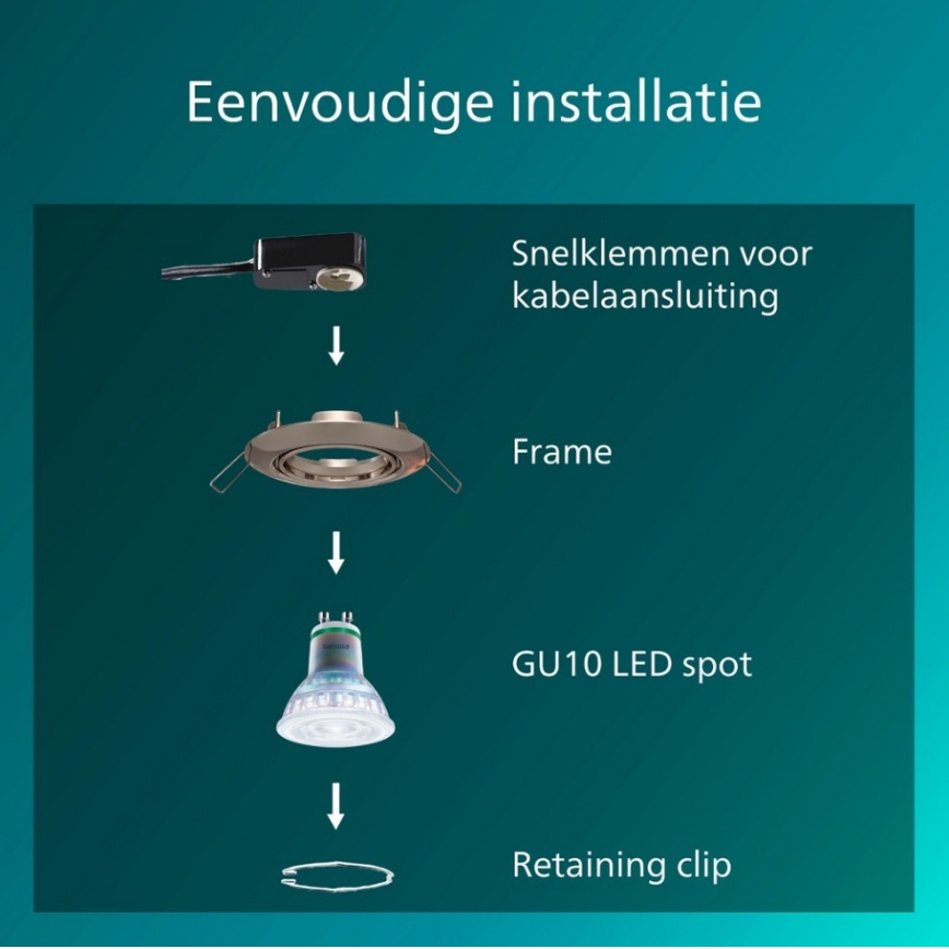 Philips - Spot encastrable PERIDOT 1xGU10/7W/230V argenté