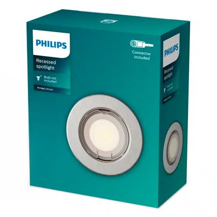 Philips - Spot encastrable LED RGBW dimmable PERIDOT 1xGU10/6W/230V argenté + télécommande