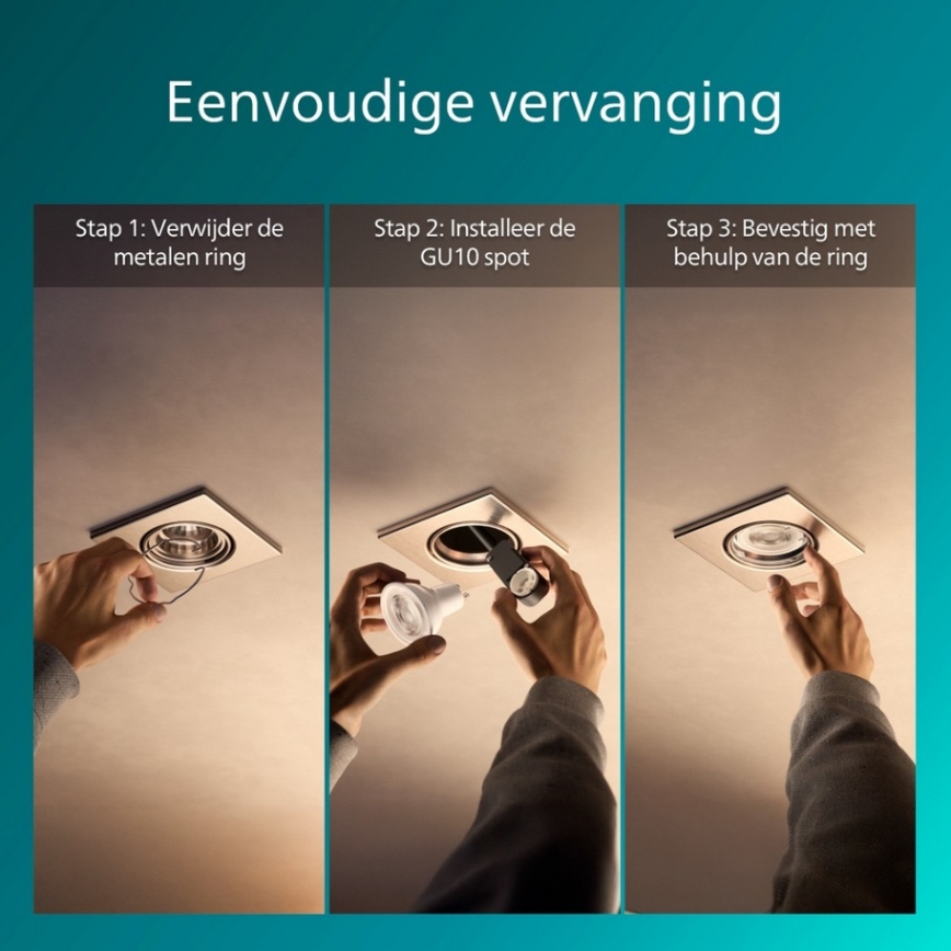 Philips - Spot encastré PERIDOT 1xGU10/7W/230V argenté