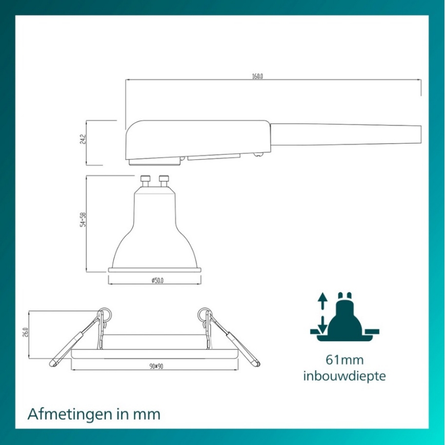 Philips - Spot encastré PERIDOT 1xGU10/7W/230V argenté