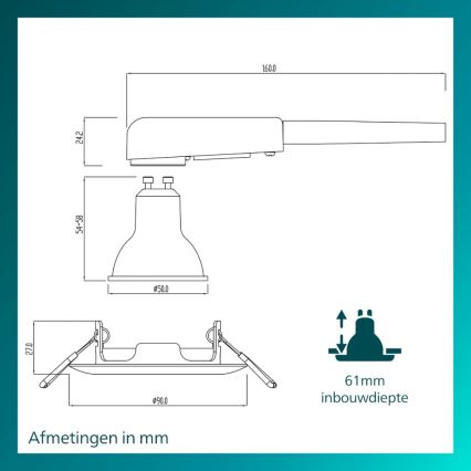 Philips - Spot encastré PERIDOT 1xGU10/7W/230V blanc