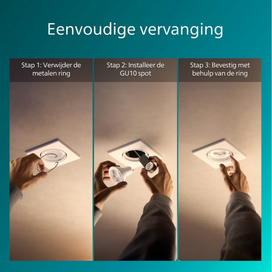 Philips - Spot encastré PERIDOT 1xGU10/7W/230V blanc