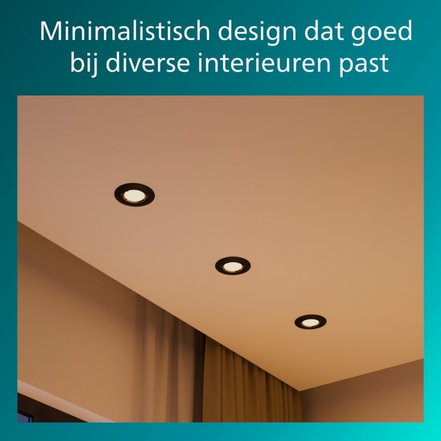 Philips - Spot encastré PERIDOT 1xGU10/7W/230V noir