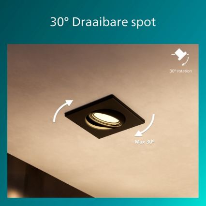 Philips - Spot encastré PERIDOT 1xGU10/7W/230V noir