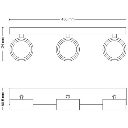 Philips - Spot LED 3xLED/5,5W/230V noir