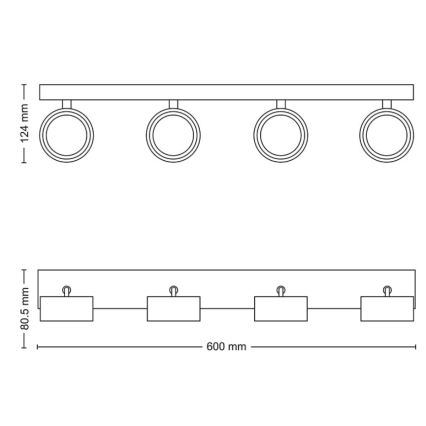 Philips - Spot LED 4xLED/5,5W/230V blanc