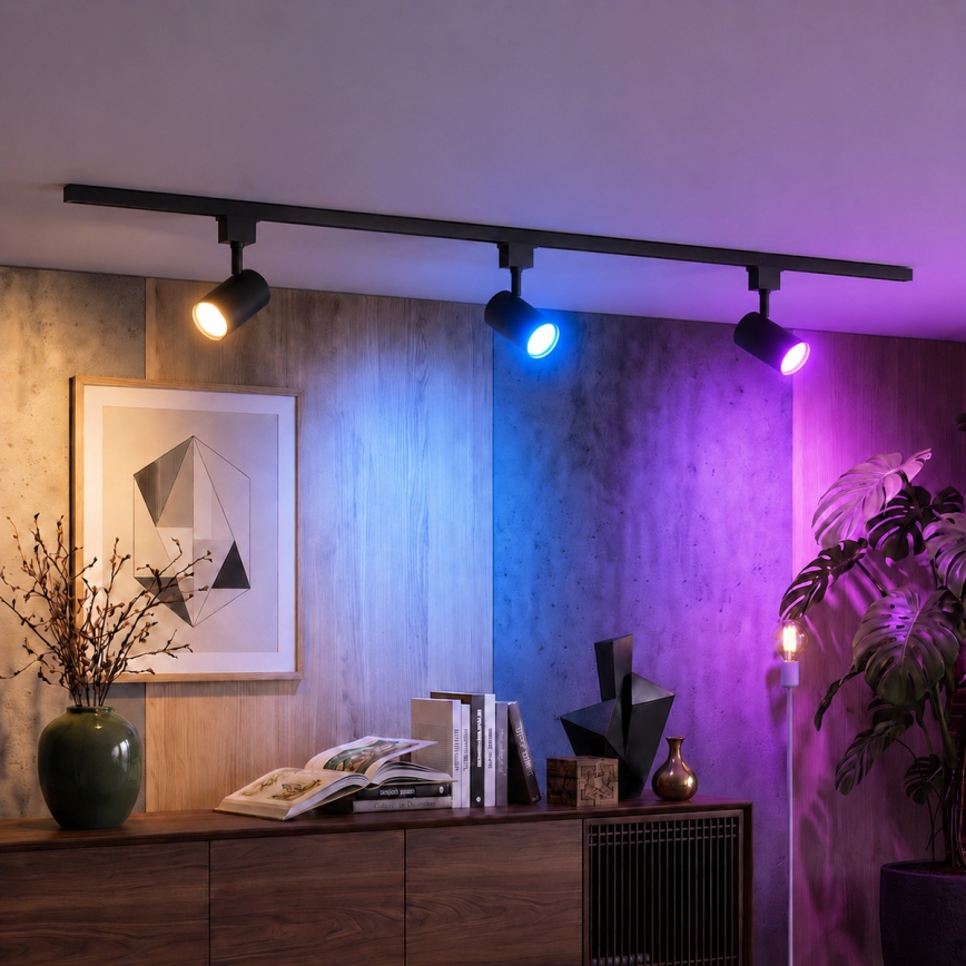 Philips - LED RGBW dimmable spot pour rail EASYLINK HUE 3xGU10/4,7W/230V 2200-6500K 1m noir