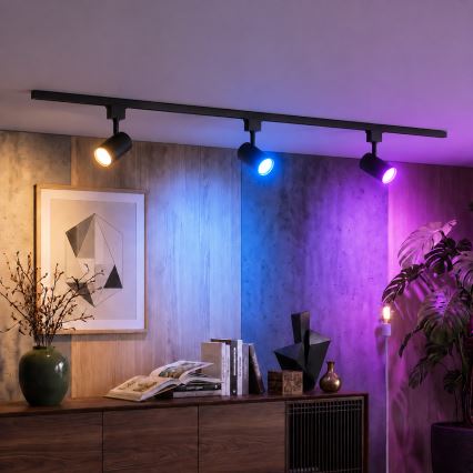 Philips - Spot LED RGBW dimmable pour système sur rail EASYLINK HUE 3xGU10/4,7W/230V 2200-6500K 1m noir + Hue bridge